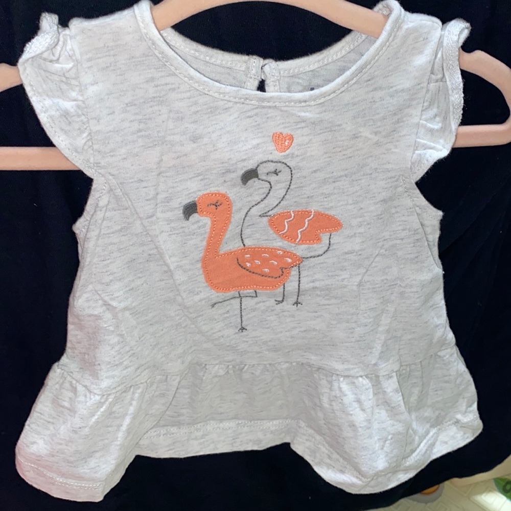 Gray flamingo shirt